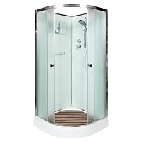 Душевая кабина Deto D 90x90 Хром (рифленое стекло) D09