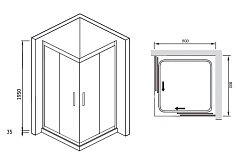 Душевой уголок RGW Hotel HO-31 80x80x195 03063188-11 Хром