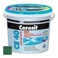 Затирка Ceresit СЕ 40/2 Aquastatic водоотталкивающая Зеленый 70 (2 кг)