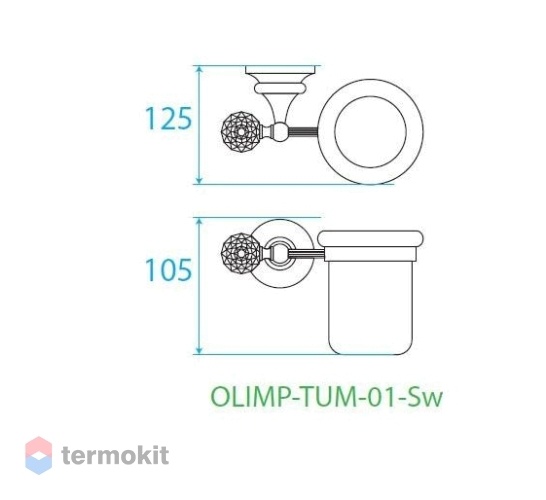 Стакан Cezares OLIMP бронза/Swarovski OLIMP-TUM-02-Sw