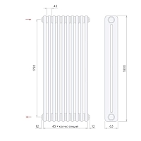 Стальной трубчатый радиатор Arbonia 2180/20 секций с боковым подключением 1/2