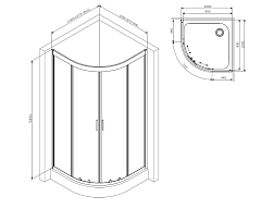 Душевой уголок AM.PM Gem 1900x1000x1000 матовое серебро W90G-401-100WT