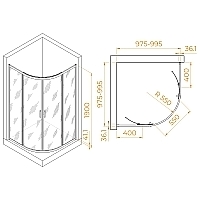 Душевой уголок RGW Passage PA-51B 1900x1000x1000 черный 02085100-14
