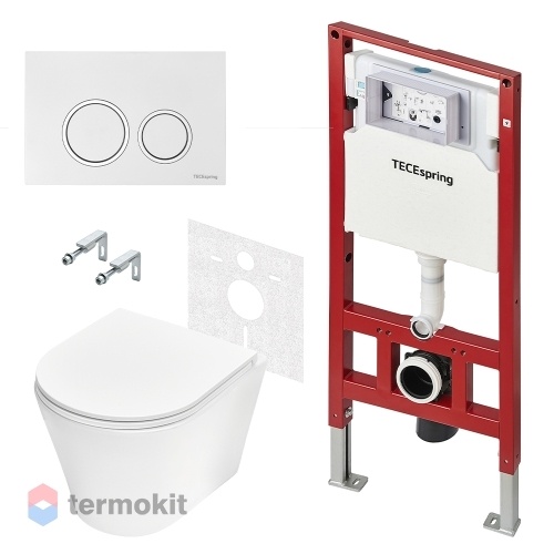 Инсталляция с подвесным унитазом TECE TECEspring с клавишей смыва K401103WCK