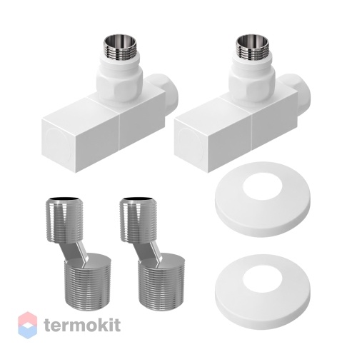 Комплект подключения Lemark с квадратными вентилями, белый LM03412SW