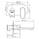 Встраиваемый смеситель для раковины WasserKRAFT Elbe черный матовый 7430 Уцененный