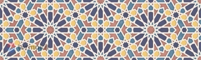 Керамическая плитка Aparici Alhambra +31568 Blue Mexuar настенная 29,75x99,55