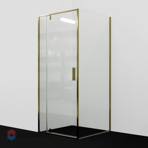 Душевой уголок WasserKRAFT Aisch 2000x1000x1000 золото матовое 55P19