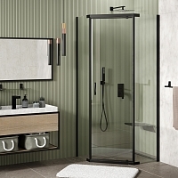 Душевой уголок WasserKRAFT Wiese 900x900x2000 черный 84P11