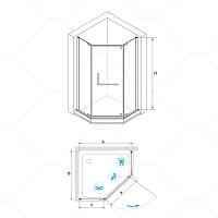 Душевой уголок RGW Passage PA-081 1950x900x900 хром 35088199-11