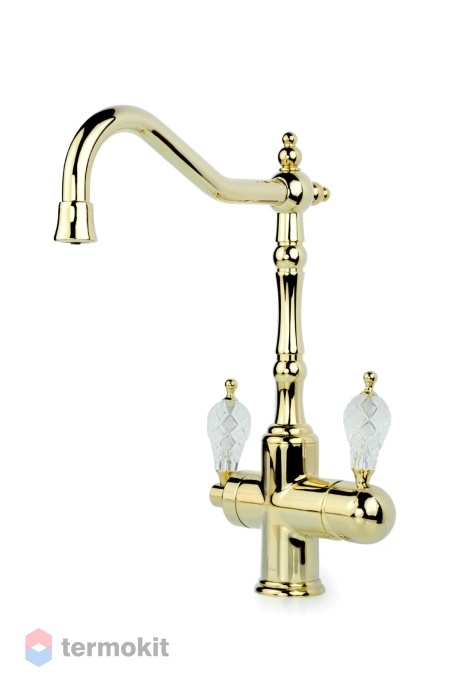 Смеситель для кухни Boheme TRADIZIONALE ORO золото CRYSTAL 112-CRST