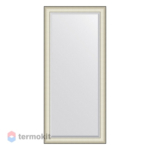 Зеркало с фацетом в багетной раме EVOFORM EXCLUSIVE 74 белая кожа с хромом BY 7457
