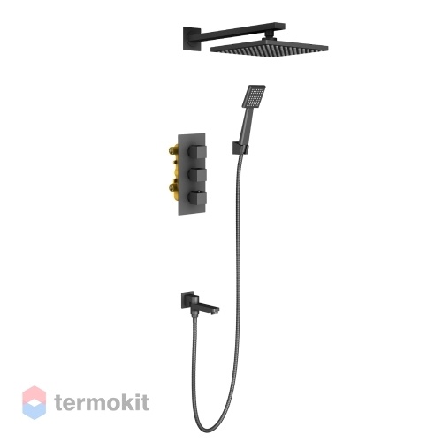 Душевой комплект скрытого монтажа Timo Tetra-thermo с термостатом черный SX-0199/03SM