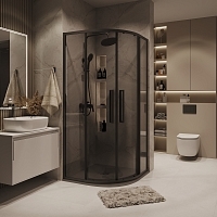 Душевой уголок Grossman Cosmo 1950x1000x1000 (тонированное стекло) черный матовый 301.K33.02.1010.21.10