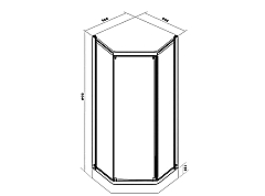 Душевой уголок Parly 1970x900x900 с поддоном черный ZEP91B