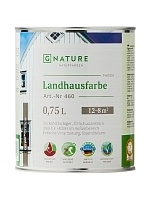 GNature 460, Landhausfarbe Краска для деревянных фасадов на основе масел и смол с УФ фильтром и антисептиком, бесцветная база 0,75 л