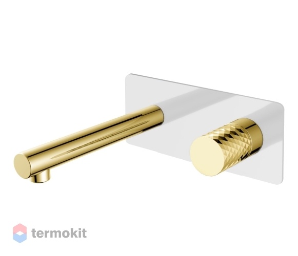 Встраиваемый смеситель для раковины Boheme Stick white diamond gold 125-WG