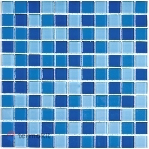 Стеклянная Мозаика Bonaparte Blue wave-2 (4x25x25) 30x30