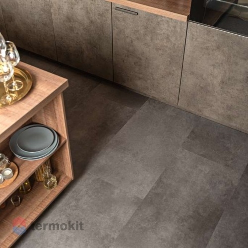 Кварцвиниловая плитка Vinilam Ceramo Stone 6 мм Цемент Стальной 71610
