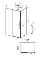 Душевой уголок Grossman Galaxy 1950x1400x700 графит сатин 120.K33.01.1470.42.00