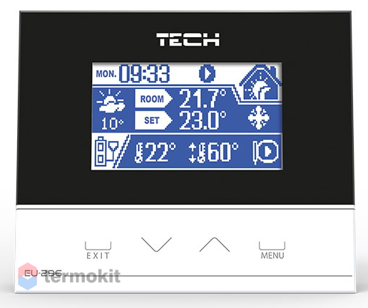 TECH Проводной комнатный терморегулятор со связью RS ST-296