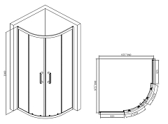 Душевой уголок ABBER Schwarzer Diamant 1900x1000x1000 черный AG01100B
