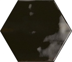 Керамическая плитка Ribesalbes Hope Nero Graphito Hex Glossy настенная 15x17.3