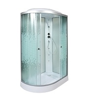 Душевая кабина Deto L 120x80 Хром (рифленое стекло) L 902 R с гидромассажем