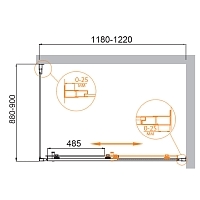 Душевой уголок Cezares Molveno 1950x1200x900 брашированное золото MOLVENO-AH-11-120/90-C-BORO-IV