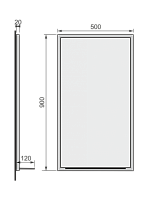 Зеркало Jorno Steal 50 подвесное с полкой Ste.02.50/Pl/B