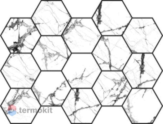 Керамогранит Pamesa CR Lux Malla Hex Iceberg White мозаика 32,5х22,5