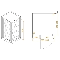 Душевой уголок RGW Passage PA-078B (PA-008B + Z-050-2B) 1950x900x900 черный 350807899-14