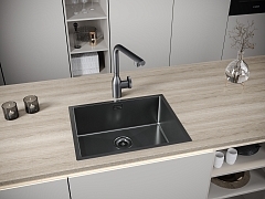 Мойка для кухни Paulmark NEXT вороненая сталь PM215444-GM