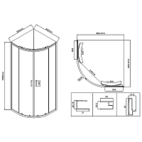 Душевой уголок Vincea City 1950x900x900 черный матовый VSQ-5CT900CLB