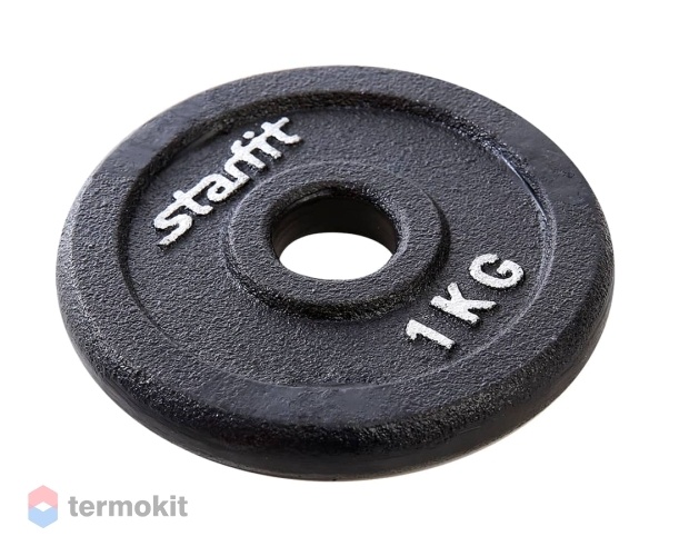 Диск чугунный Starfit BB-204 1 кг, d26 мм, черный