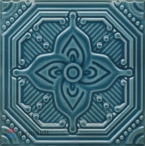 Керамическая плитка Kerama Marazzi Салинас SSA002 синий декор 15x15
