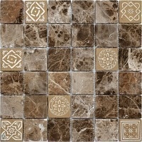 Мозаика Caramelle Mosaic Art Stone Emperador Dark Mat (4,8x4,8) 30x30