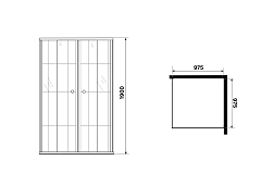 Душевой уголок Niagara Eco 1900x975x975 (рисунок клетка) черный матовый NG-1010-14QKL