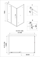Душевой уголок Niagara Nova 1950x1300x800 хром NG-62-13А-А80