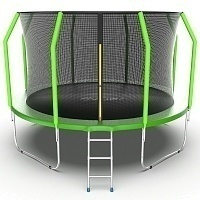 Батут с внутренней сеткой и лестницей Evo Jump Cosmo 12ft (Green)