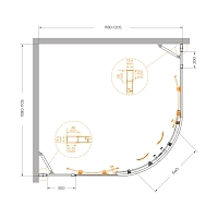 Душевой уголок Cezares Molveno 1950x1200x1100 хром MOLVENO-RH-22-120/110-C-Cr-IV