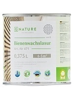 GNature 471, Bienenwachslasur Краска - лазурь для деревянных поверхностей с пчелиным воском, для внутренних работ, матовая, белая база 0,375 л
