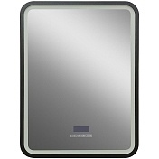 Зеркало Art&Max GENOVA 60 с подсветкой подвесное черный AM-Gen-600-800-S-F-MFP