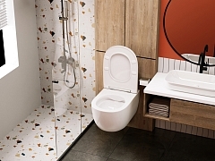 Унитаз подвесной ABBER Bequem с сиденьем микролифт AC1104