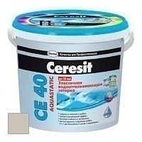 Затирка Ceresit СЕ 40/2 Aquastatic водоотталкивающая Серый 07 (2 кг)