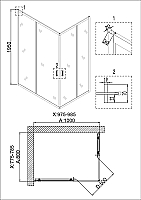 Душевой уголок Niagara Nova 1950x1000x800 черный 68810811BLACK