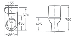 Унитаз напольный Roca Access с бачком и сиденьем 34P23900Y