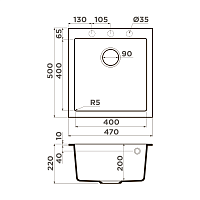 Мойка для кухни Omoikiri Bosen 47-BL черный 4993586