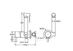 Встраиваемый смеситель с гигиеническим душем Boheme Uno хром 467-CR