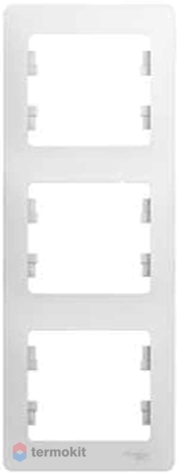 Рамка 3 поста вертикальная Schneider Electric Glossa Белая Шнайдер ...